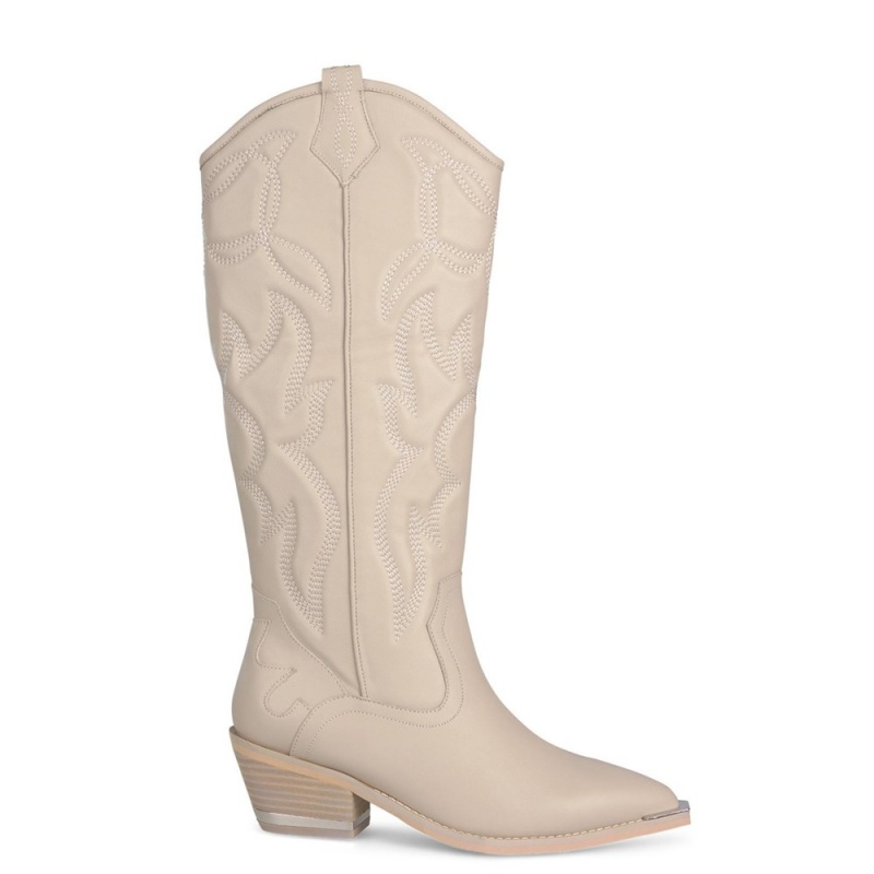 Bottes Cowboy Alma En Pena Embroidery Blanche Bleu Marine Femme | GDR-30156045